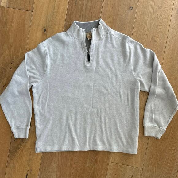 Jos A Bank Light Gray Quarter Zip - Picture 1 of 6